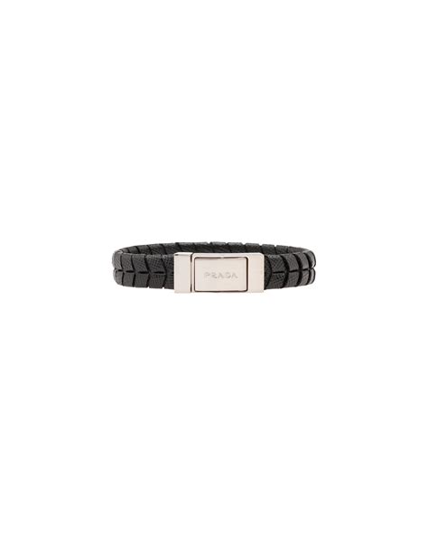 Prada Woven Saffiano Leather Bracelet 